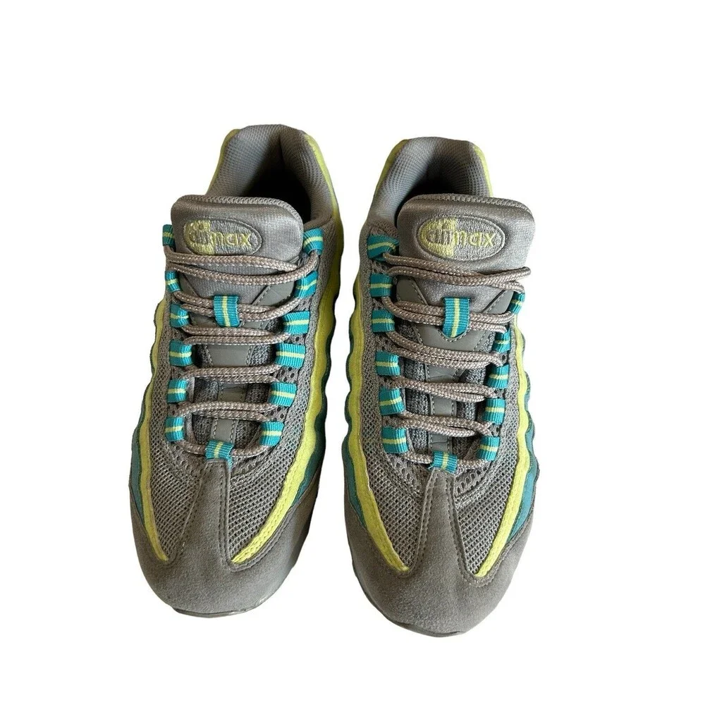 Nike Air Max '95 Womens  Gray Yellow Blue  Retro Running Athletic Sneake…